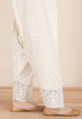 White  Embroidered Trouser
