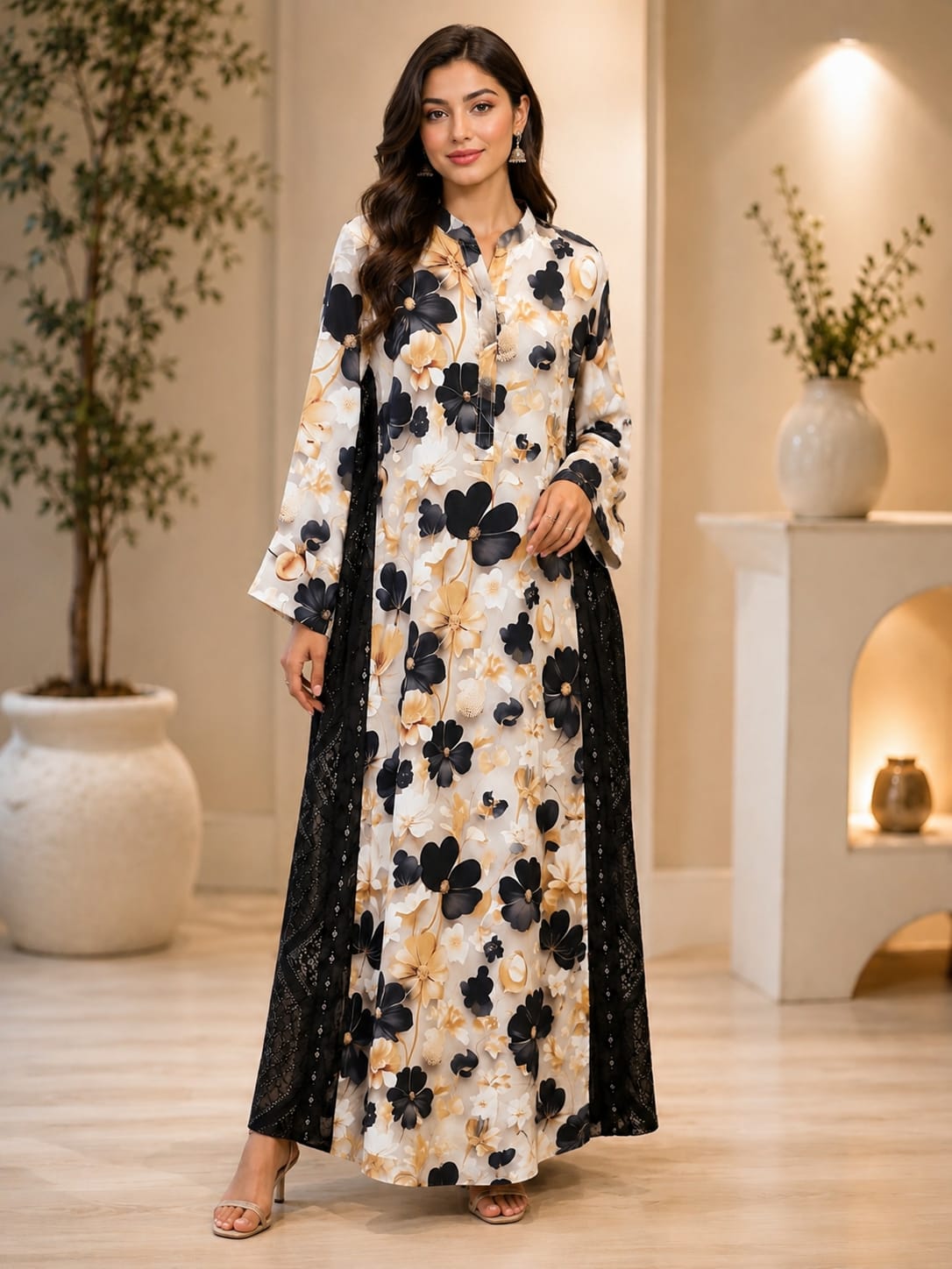 NOIR BLOOM KAFTAN