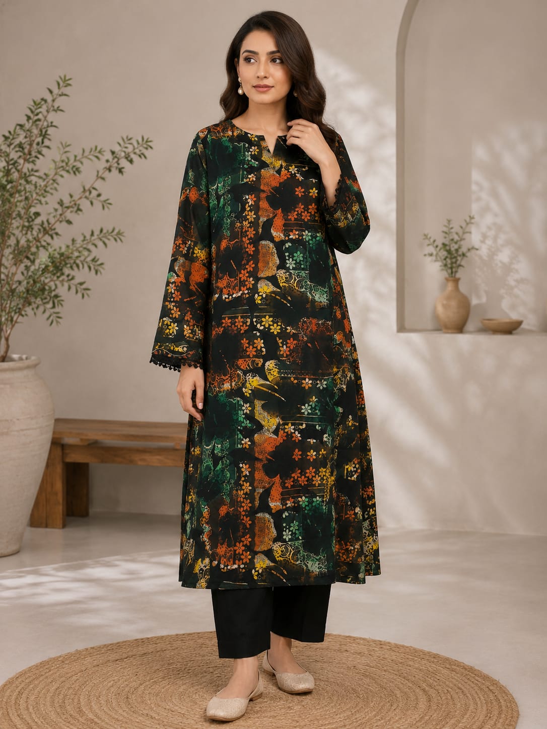 Midnight Garden – Printed Kurta