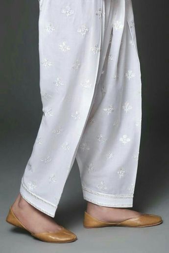 White Floral Embroidered Shalwar