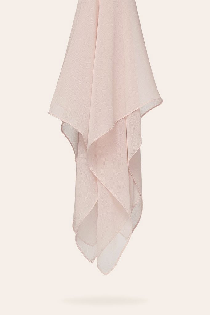 Blush Pink Plain Chiffon Dupatta