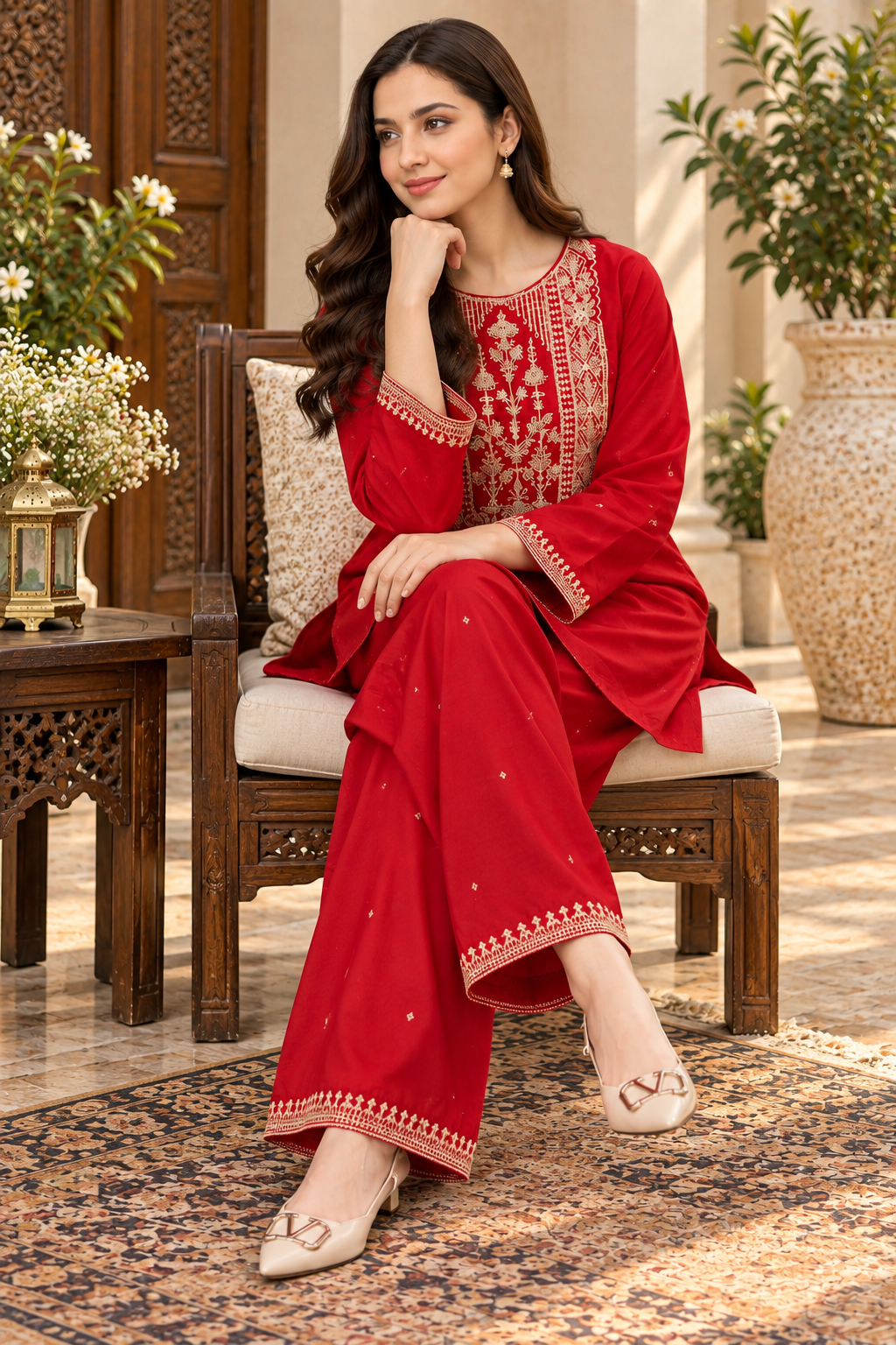 Gul Afshan — Embroidered Cotton Karandi 2-Piece