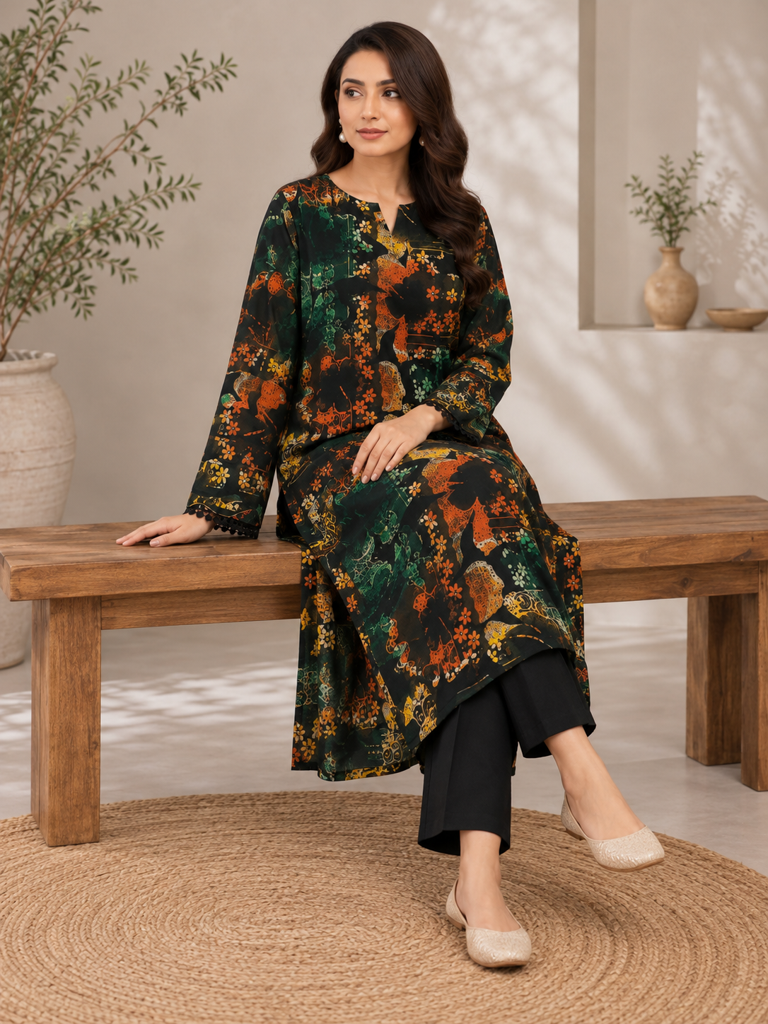Midnight Garden – Printed Kurta