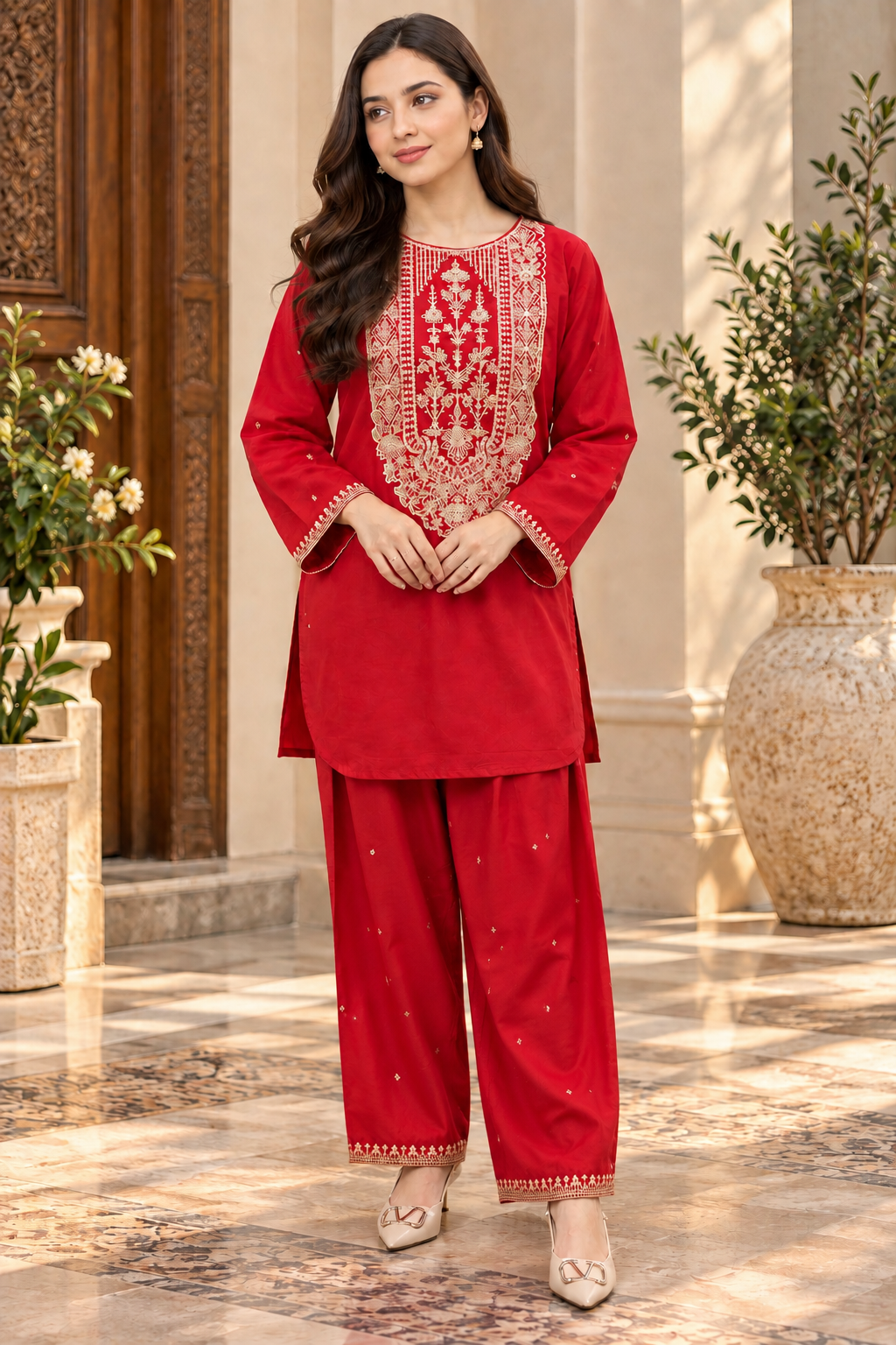 Gul Afshan — Embroidered Cotton Karandi 2-Piece