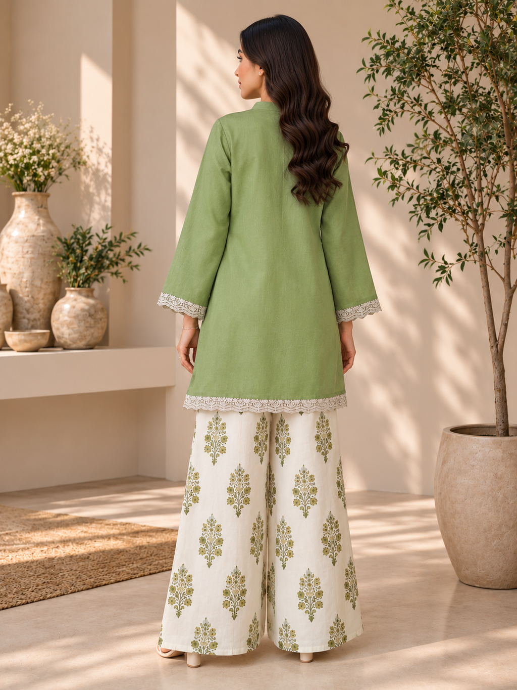 Peace Green Raw Silk Shirt
