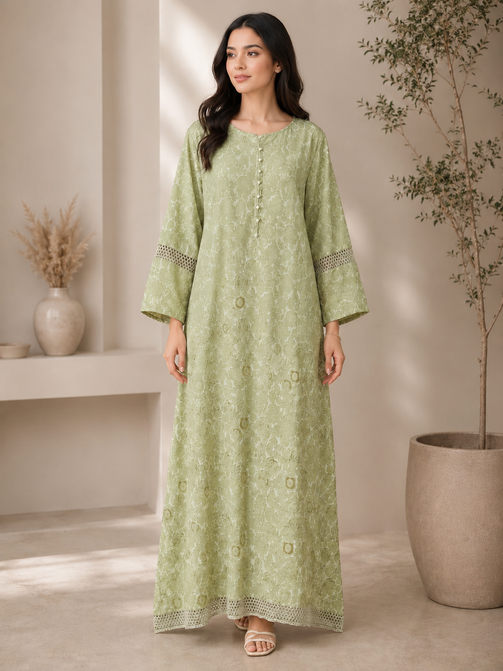 Sage Green China Patti Kaftan