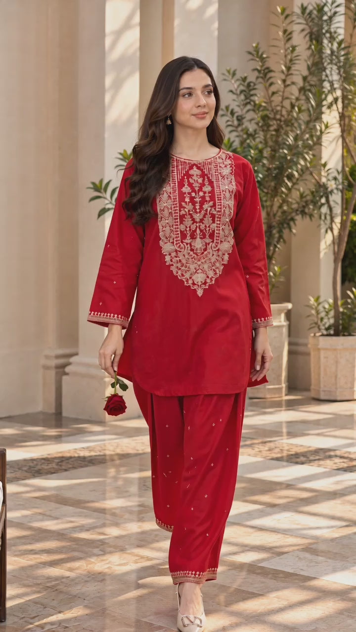 Gul Afshan — Embroidered Cotton Karandi 2-Piece